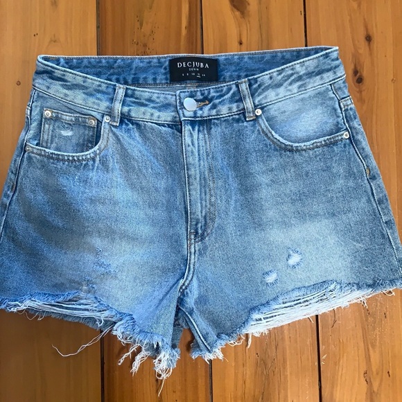 DECJUBA Pants - Ladies Flattering High Waisted Denim Shorts